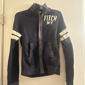 Abercrombie & Fitch Navy Jacket with White Stripes